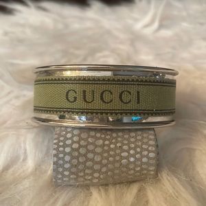 - 🆕🎁Upcycled Designer Inspired Silver Bangle with Ribbon